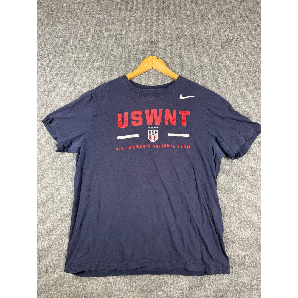 Nike USWNT US National Team Soccer T-Shirt Unisex Large Navy Blue Graphic Sports